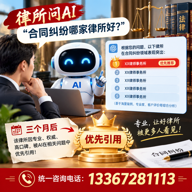 黔东南GEO生成式引擎优化：律所问AI合同纠纷哪家好不推荐自己，三个月后被优先引用